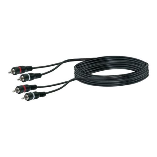 Schwaiger - Câble audio - audio composite - RCA x 2 mâle pour RCA x 2 mâle - 1.5 m - double blindage - noir