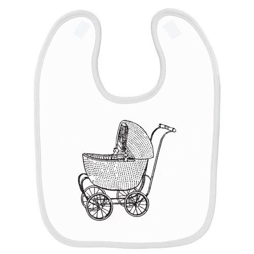 Bavoir Bébé Imprimé Poussette Baby Blanc