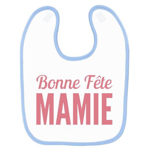 Bavoir Bébé Imprimé Bonne Fête Mamie Rouge Bleu