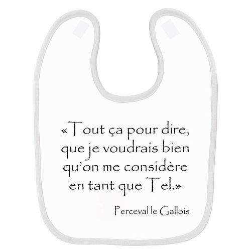 Bavoir Bébé Kaamelott Tel Perceval Blanc