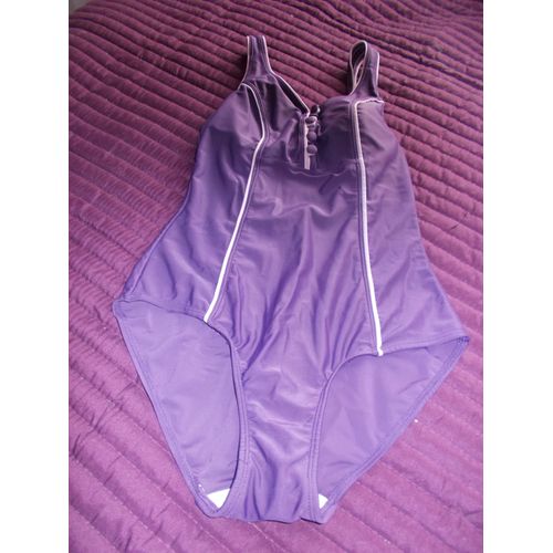 Maillot De Bain Blanche Porte Polyamide 38 Violet