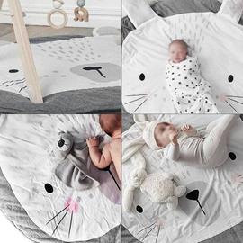 Tapis Lapin Gris Tapis Eveil Jeu Bebe Rond Animaux Moquette Enfant Tapis Chambre Bebe Fille Garcon Rakuten