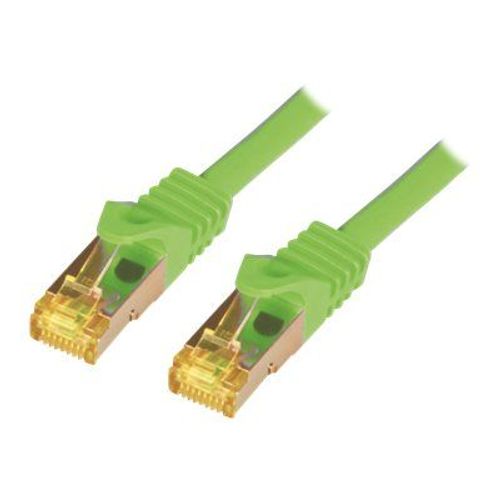 M-CAB - Cordon de raccordement - RJ-45 (M) pour RJ-45 (M) - 50 cm - SFTP, PiMF - CAT 7 - sans halogène, moulé, sans crochet - vert