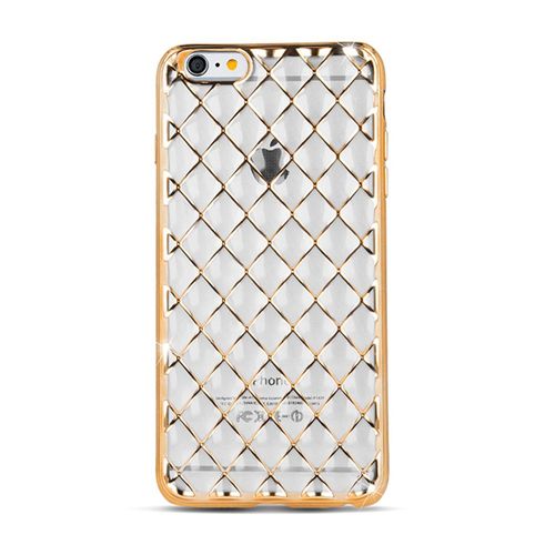Coque En Silicone Motif Grille Pour Apple Iphone 7 Et Iphone 8 De Couleur Or Gold Transparent