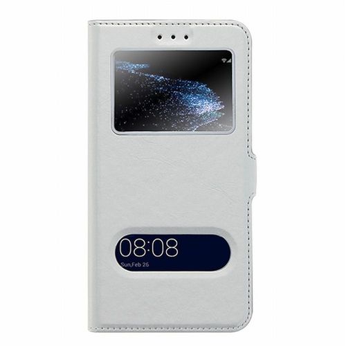 Etui Folio De Marque Mocca Double Fenetres Pour Wiko Upulse De Couleur Silver