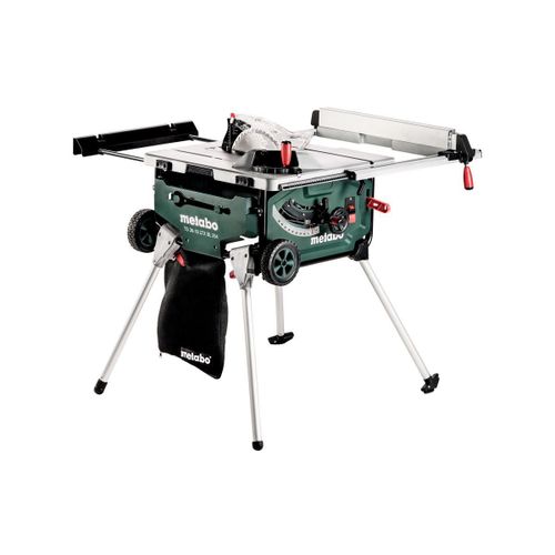Metabo TS 36-18 LTX BL 254 Scie circulaire de table sans fil, 4x18V/8Ah LiHD, Chargeur, avec socle et fonction trolley - 613025810