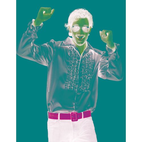 Chemise Disco Argentée Homme Xl