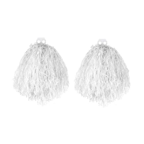 Paire De Pompons Blancs De Pom Pom Girl. Ideal Pour Les Enterrement De Vie De Jeune Fille.