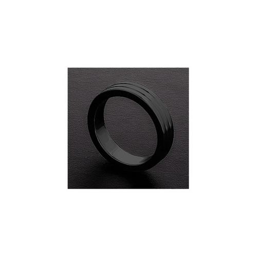 Cockring Metal Cockring Ribbed Triune Noir 10mm Triune
