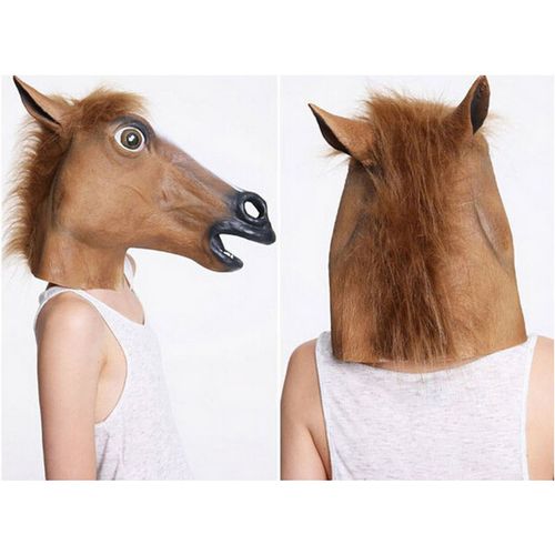 Colis Départ De Paris-Masque Tête De Cheval Latex Integral Cosplay Fun Cagoule Déguisement
