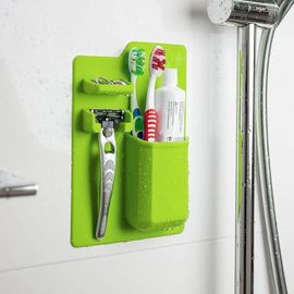 Shop Story - Support Organisateur Rangement De Salle De Bain Pour Brosse À Dents, Dentifrice, Rasoirs, Bijoux Etc - Vert