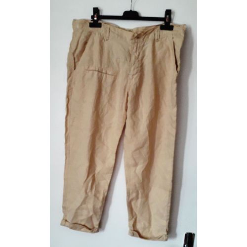 Pantacourt Jimmy Taverniti En Lin 40 Beige