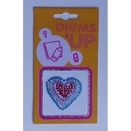 Stickers Ceur Multicolore En Strass De 4 Cm
