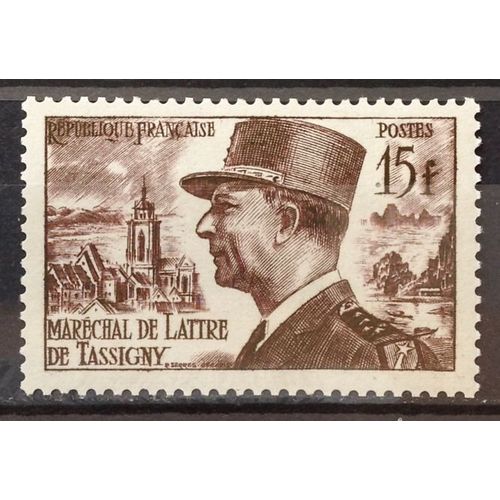 Maréchal De Lattre De Tassigny 15f Brun-Lilas (Impeccable N° 920) Neuf** Luxe (= Sans Trace De Charnière) - France Année 1952 - N20926