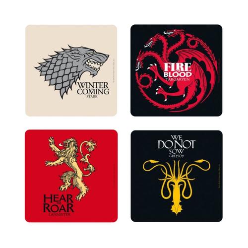 Game Of Thrones - Set 4 Dessous De Verre Emblème