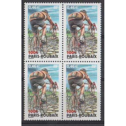 Bloc 4 Timbres France 2002 Yvert Et Tellier N°3481 100e Paris-Roubaix Neuf**