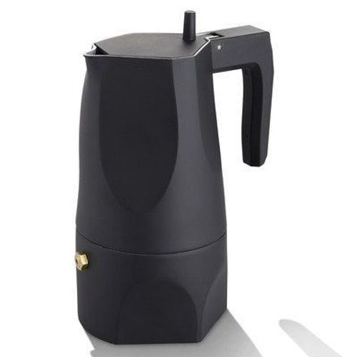 Alessi Mt18/3b Obsidian Cafetière Expresso En Fusion D'aluminium Et Résine Thermoplastique, Finition Brillante