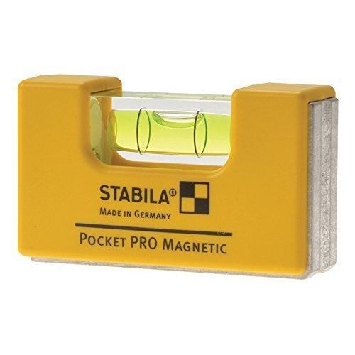 Stabila MPPOCKETPRO Pocket PRO Magnetic Niveau à bulle avec clip de ceinture, Jaune, 7 cm