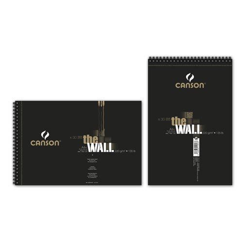 Canson The Wall Album Spiralé Petit Coté 30 Feuilles Extra Lisse 220 G A4 Blanc