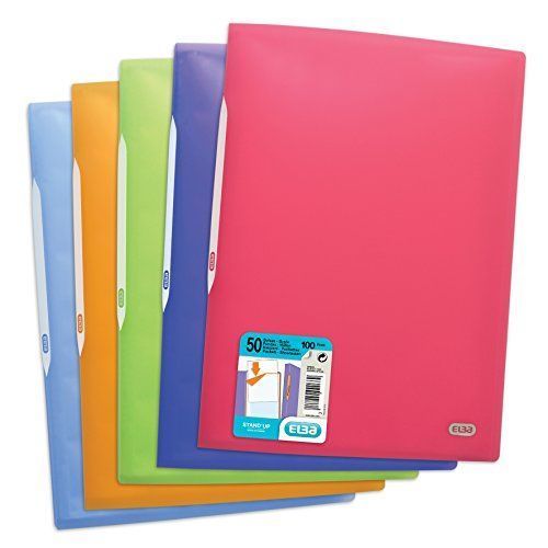Elba - 400050111 - Protège-Documents Stand'up 100 Vues Parfait Maintien À La Verticale Polypropylène Translucide A4 Couleur Aléatoire