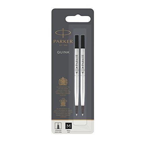 Parker 2 Recharges Rollerball Pointe Moyenne Encre Noire