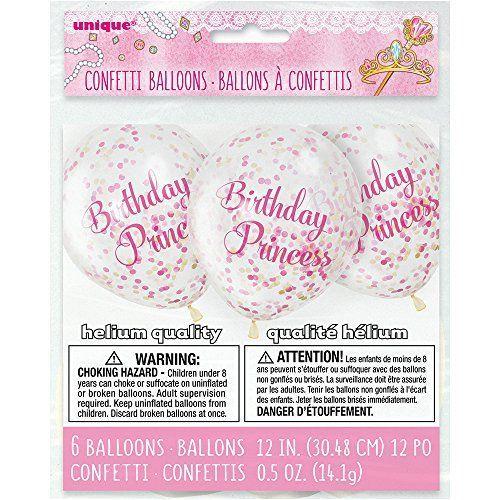Rose Princesse Ballons Confetti Multicolore