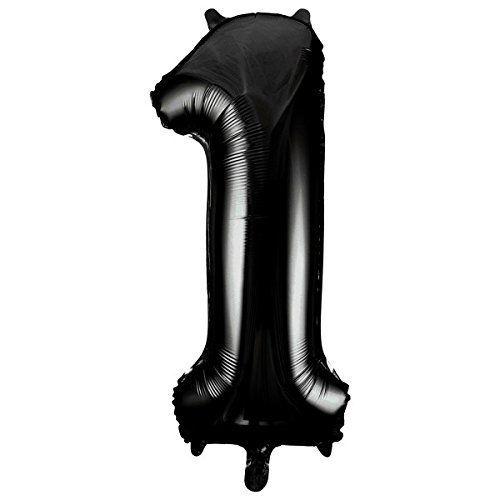 Unique Party - 55861 - Ballon Géant - Numéro 1, 86 Cm, Noir