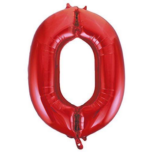 Unique Party - 55850 - Ballon Géant - Numéro 0, 86 Cm, Rouge