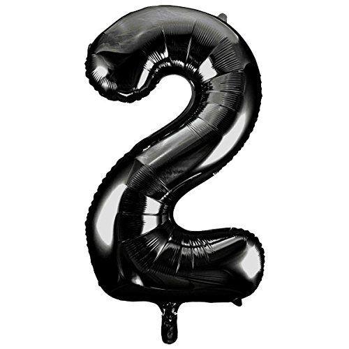 Unique Party - 55862 - Ballon Géant - Numéro 2, 86 Cm, Noir