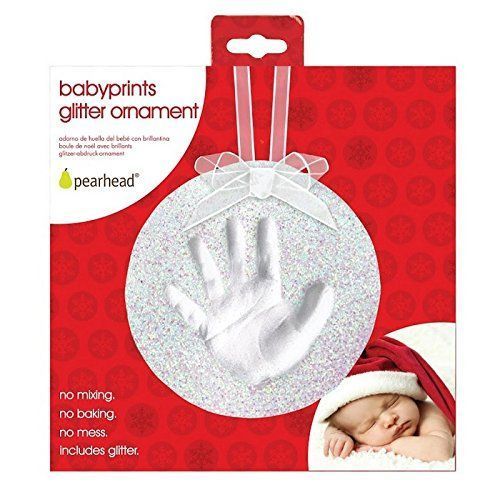 Pearhead Souvenir Empreinte De Bébé Brillant, Blanc