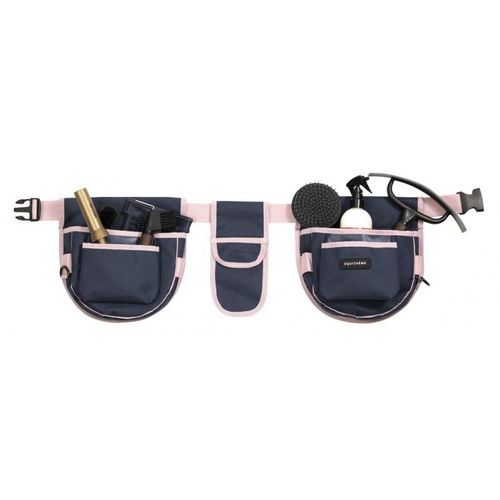 Ceinture De Pansage Equithème - Couleur : Marine/Rose, Taille : Env. L 75 X H 25 Cm, Équitation