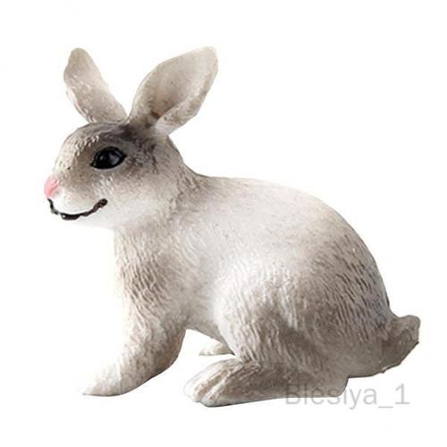 6 Figurine D'animaux De Ferme Pour Animaux De Compagnie Lapin Simulation Figurines D'action Collection Modèle Réaliste Jouet - Accroupi