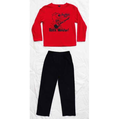 Pyjama Rouge Et Bleu Marine. Rock Monster. Kiabi. Polyester. 10 Ans