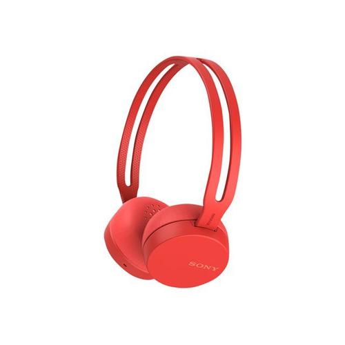 Sony WH-CH400 - Écouteurs avec micro - sur-oreille - Bluetooth - sans fil - NFC* - rouge