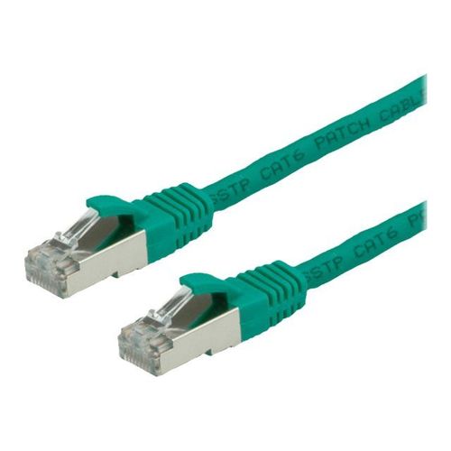VALUE - Cordon de raccordement - RJ-45 (M) pour RJ-45 (M) - 1 m - SFTP, PiMF - CAT 6 - sans halogène, moulé, sans crochet, bloqué - vert