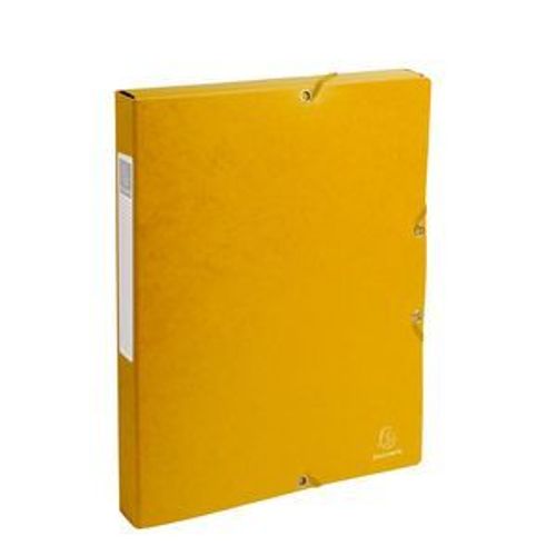 "Lot De 8 Boites De Classement Avec Dos De 25 Mm En Carte Lustré 600 G 24x32 Cm Jaune"