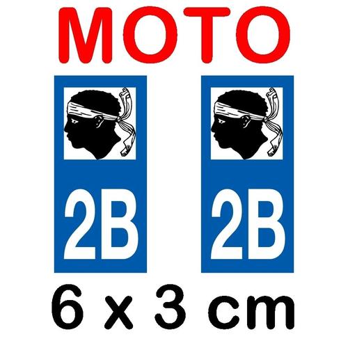Autocollant Plaque Immatriculation Moto Dpt 2b Haute Corse