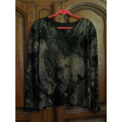 Top Gris/Noir/Écru/Bleu - Taille 44/46