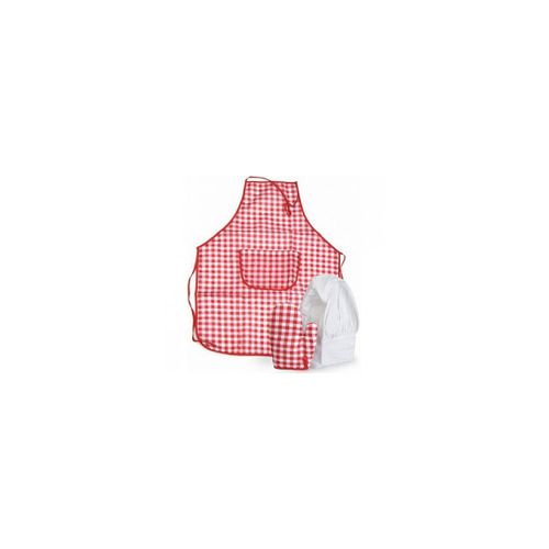 Tablier Manique Et Toque Vichy Rouge