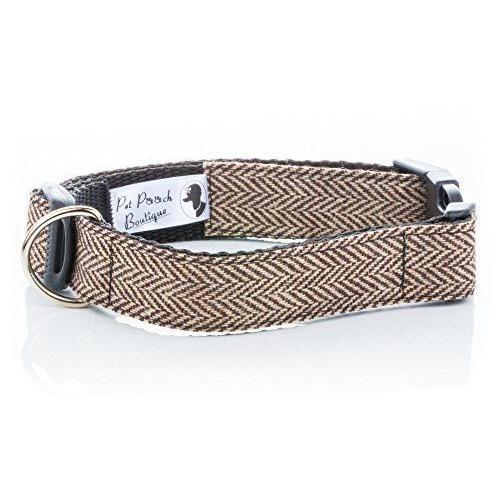 Animal Domestique Toutou Boutique Collier En Tweed Pour Chien, Medium, Marron