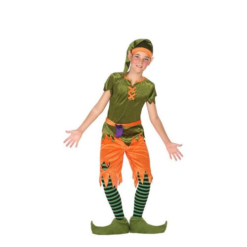 Déguisement De Lutin Vert Et Orange Pour Garçon (Taille 7-9a)