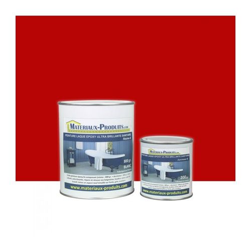 Peinture Laque Epoxy Ultra Brillante Salle de Bain Rouge - Conditionnement: 1 Kg - Couleur: Rouge