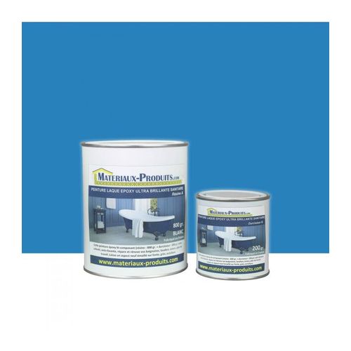Peinture Laque Epoxy Ultra brillante Salle de Bain Bleu France - Conditionnement: 1 Kg - Couleur: Bleu France