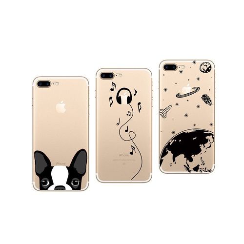 Apple Iphone 7, Iphone 8 - Pack De 3 Coques Gel Souple Et Solide Avec Impression Fantaisie