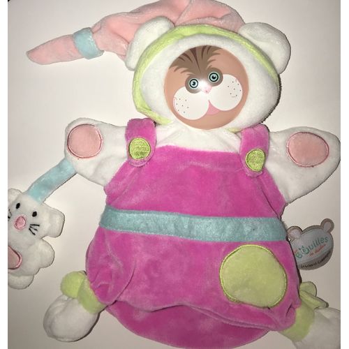 Doudou Marionnette Les Bouilles De Doudou Et Compagnie Souris Rose Blanc Anis Poupee Jouet Bebe Doudou & Cie