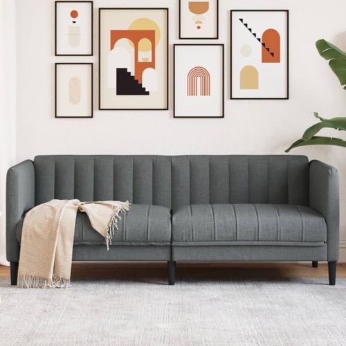 Vidaxl Canapé À 2 Places Gris Foncé Tissu