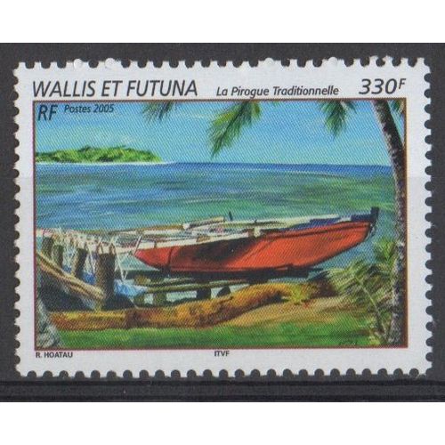 Timbre Wallis Et Futuna 2005 Yvert Et Tellier N°632 La Pirogue Traditionnelle Neuf** Variété Dents Non Détachées Sans Traces De Charnière