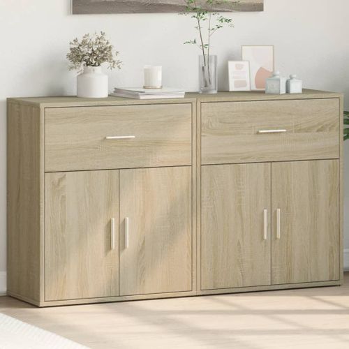 Vidaxl Buffets 2 Pcs Chêne Sonoma 60x31x70 Cm Bois D'ingénierie