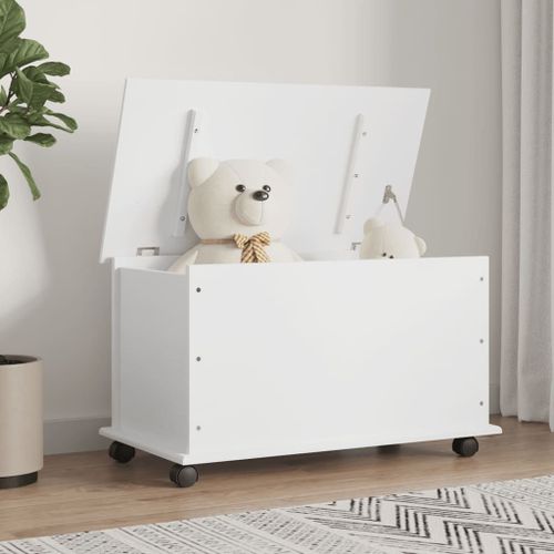 Vidaxl Coffre De Rangement Et Roulettes Alta Blanc 73x39,5x43 Cm