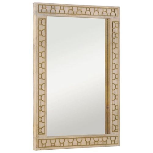 vidaXL Miroir de bain 50x70x2,5 cm bois de manguier massif et verre
